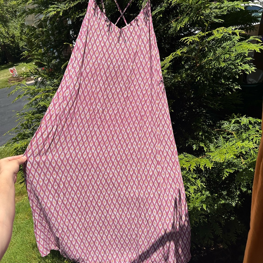 GAP Pink and White Maxi Dress